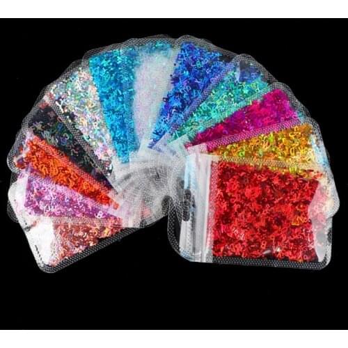 12 Colors Alphabet Holographic Laser- Letters Chunky Glitter Epoxy Resin Festival Chunky Letters Mixed Sequins 2g Per