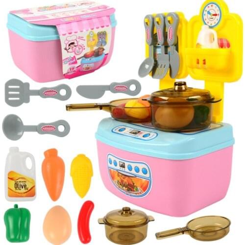 13Pcs Mini Kitchen Toys Simulation Fruit Food Children Play House Kitchen Tableware Game With Storage Box DIY Kid Education Toys