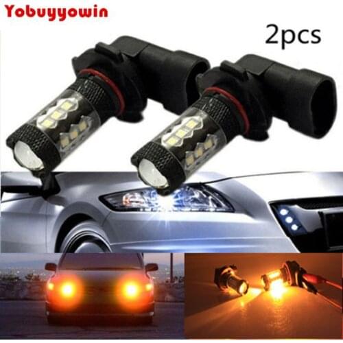 2Pcs 9005 H10 HB3 9006 HB4 9012 80W Samsung led Chips 2323 LED 3000K Amber/Orange Projector Fog Driving Light Bulbs