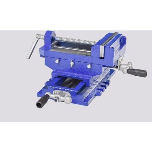 3-inchTwo-Way Movement Bench Drill Operating Platform Flat Tongs Precision Bench Vise Clamp Tool Heavy Duty Cast Iron Plain Vice