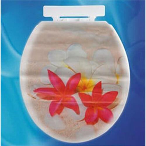 32*39cm Sticker WC Pedestal Pan Cover Sticker Toilet Stool Commode Sticker home decor Bathroom decor 3D printed flower view