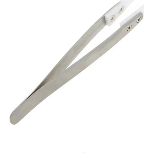 5pcs/Lot Precision Anti-Static Ceramic Tweezers Stainless Steel Electronic Industrial Heat Resistant Conductive Straight Tweezer
