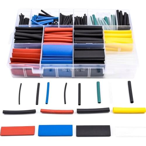580pcs 2:1 Wrap Wire Cable Insulated Polyolefin Heat Shrink Tube Ratio Tubing Insulation Shrinkable Tubes for FPV ESC