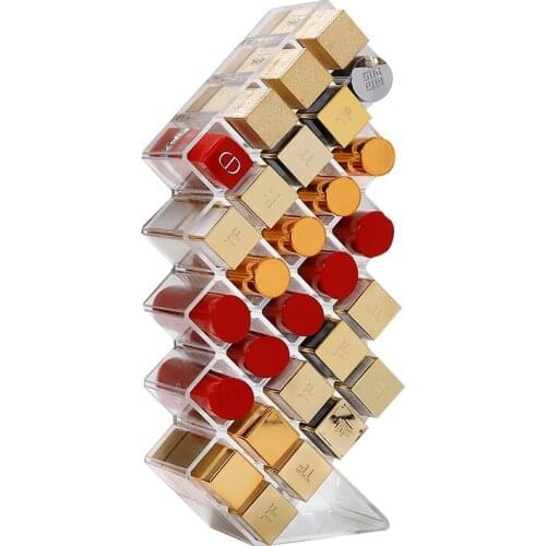 2020 new acrylic holder Lipstick box storage grid shelf finishing multi-cell transparent acrylic display cosmetics storage box