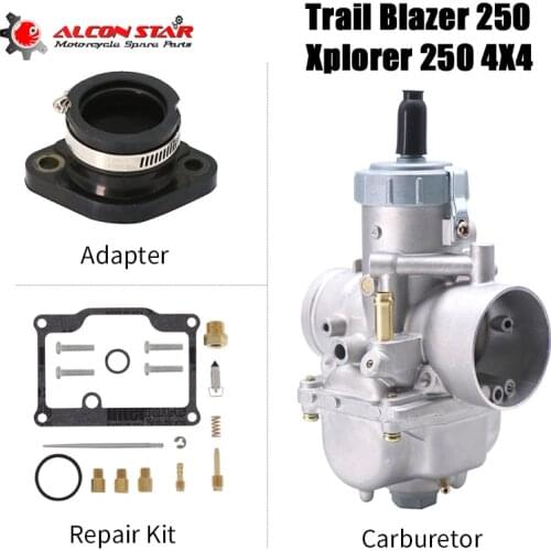 Alconstar- 4 Stroke Motorcycle Carburetor Carb+Repair Kit,Adapter For Polaris Xplorer 250 2000-2002 Trail Blazer 250 1990-2006
