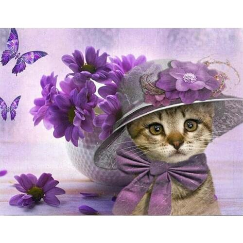 DIY Diamond Embroidery Cartoon cat 5D Diamond Painting Cross Stitch Mosaic Pattern Full square Rhinestone Home Decor