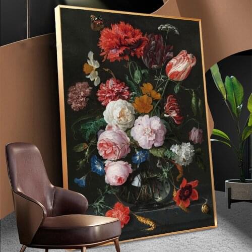 Diamond Painting Kits With AB Drill 5D Poured Glue Scalloped Edge Vintage Canvas DIY Wall Decor Flowers Nordic Art Cuadros Gift