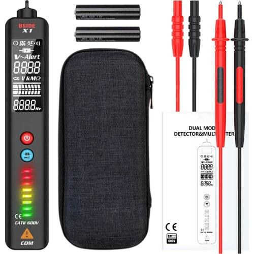 Non-contact Voltage Detector Multimeter BSIDE X1 Intelligent test pencil Large screen EBTN Electric tester Live wire Meter