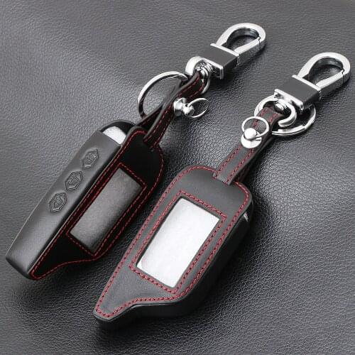 Key Cover B9/B6 Leather Case for Starline B91/B61/A91/A61 KGB FX-5 Jaguar ez-one LCD Keychain Car Remote 2 Way Alarm