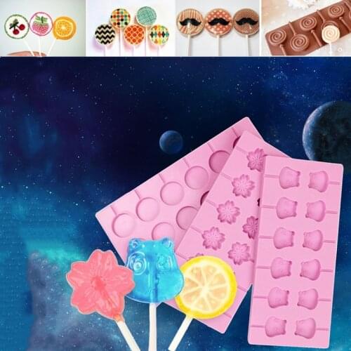 Flower Lollipop Silicone Mold For Cake Pastry Baking Chocolate Candy Fondant Bakeware DIY Dessert Mold Baking Utensils