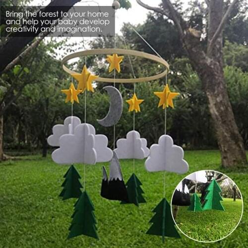 Felt Nordic Style For Nursery Decoration Crib Mobile Baby Handmade Woodland Bedroom Hanging Girls Boys Wind Chimes Play