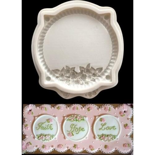 Wreath Flowers Shape Fondant Cake Silicone Mold Candy Chocolate Molds Embossed Decoration Pudding Mould DIY Baking Tool
