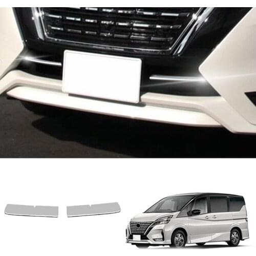 For Nissan Serena C27 Highway Star Chrome Under Front Center Grille Grill Moulding Strips Cover Trim Car Styling