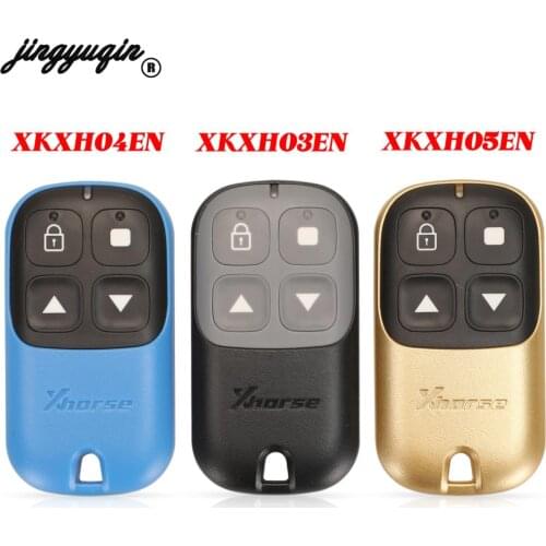 Jingyuqin 4 Buttons Xhorse XKXH03EN/XKXH05EN/XKXH04EN VVDI Wire Remote Car Key Garage Door Black English Version