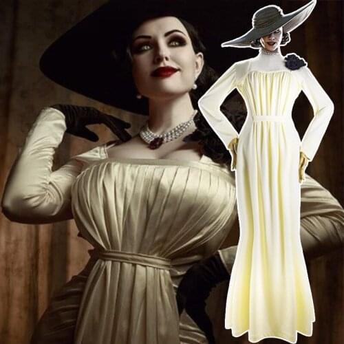 Vampire Madam Alcina Dimitrescu Cosplay Evil Village Vampire Lady Dress Outfit Halloween Carnival Costume Suit