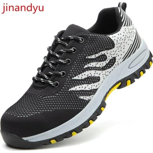 Unisex Sneakers Safety Shoes Steel Toe Boots Work Clothes Breathable Safety Shoes Women Anti Smash Anti Puncture Working Shoe