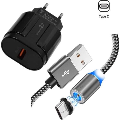 Magnetic USB QC 3.0 Fast Charger Type C Magnet Charge Cable For Samsung S8 S10 A40 A70 A50 A71 A51 Huawei P30 P40 Pro Xiaomi Mi9