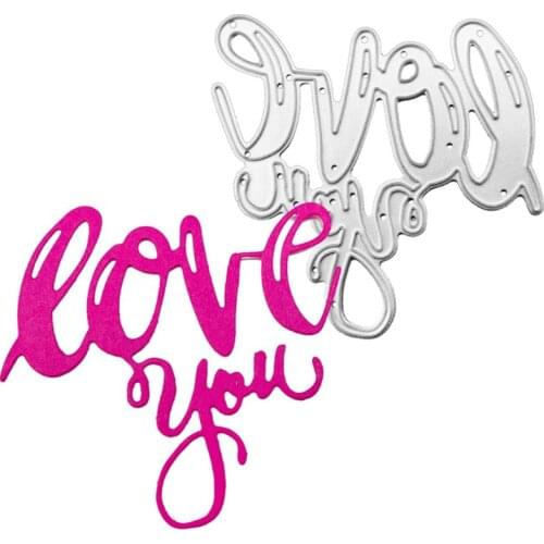 Love You Metal Cutting Dies Stencil Scrapbooking DIY Album Stamp Paper Card Embossing Decor Craft Valentines Day present