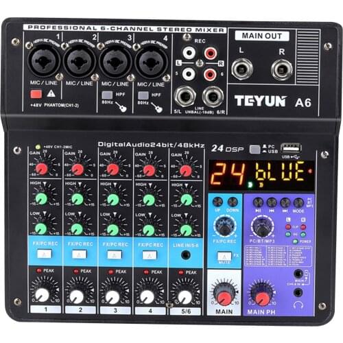 Mini Audio Mixers DJ Controller USB Mixing Console for MP3 Recording Bands
