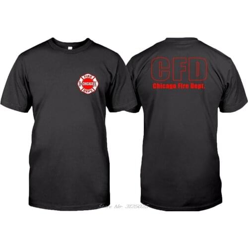 Fashion New Chicago Fire Department Show Tv Show Duty Shirt Rescue T-Shirt Men Cotton Tees Streetwear