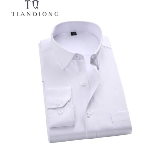TIAN QIONG Brand Men Casual Shirts 2019 Spring New Solid Shirt Men Cotton Dress Shirt Youth Style Plus Size Male Shirt Clothing