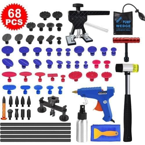 Paintless Dent Repair Kit with Black Dent Lifter and T-bar Dent Puller for Auto Removal Minor Dent and Deep Dent Removal Tool