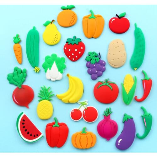 Refrigerator stickers creative cartoon fruit soft glue early teaching stickers magnet stickers magnetic clasp home decorations