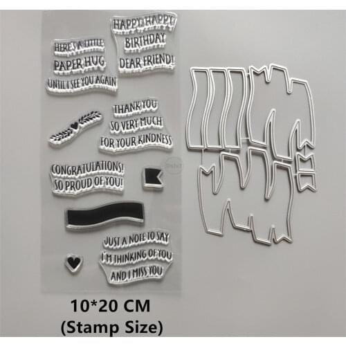 2021 New English Sentence Clear Stamps and Metal Cutting Dies DIY Scrapbooking Embossing Album Seal Template Punch Stencils