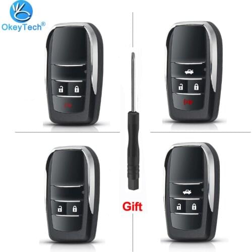 OkeyTech For Toyota Corolla RAV4 Reiz Camry Yaris 4Runner Modified Flip Folding Remote Blank Car Key Shell Toy43 New Arrival
