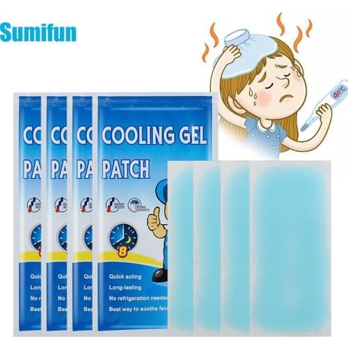 5bags Cooling Patch Adult Baby Fever Down Medical Plaster Migraine Headache Pad Lower Temperature Sticker Forehead Paster C2376