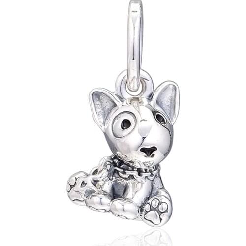 Charms 925 Silver Original Fit Pandora Bracelets Sterling Silver Bull Terrier Puppy Dangle Charm Beads for Women diy Jewelry