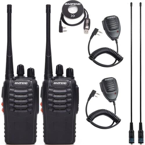 BaoFeng BF-888S Handheld 5W Two Way Ham Radio Walkie Talkie BF888S UHF 400-470 888S with 4 Earpiece 1 USB Programming Cable