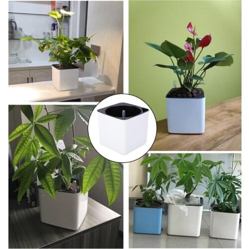 Garden Flower Pot Self Watering Succulents Plant Starter with Water Level Indicator Indoor Outdoor Decorations