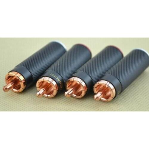 4pcs gaofei RED06R red copper Rca plugs connector hi-end audio