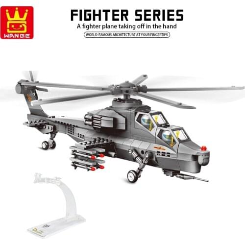 WZ-10 Fighter Aircraft Warplane Toys Building Blocks Bricks Model Gift Military Sky War Helicopter Toy for Kids Army Airplane