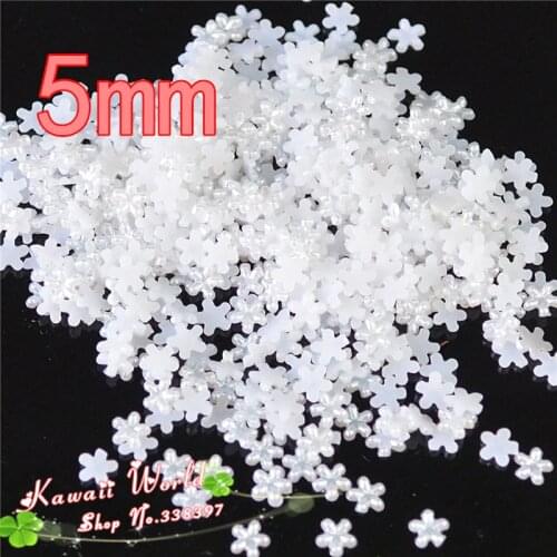 5mm pearl flower small resin flat back pearl for ornament 1000pcs free shipping