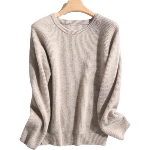 2020 Sweater O-Neck Lady Sweater 5 Colors thicker Merino Wool Cashmere Sweater For Women Soft Pure Colors Pullovers Long-Sleeved