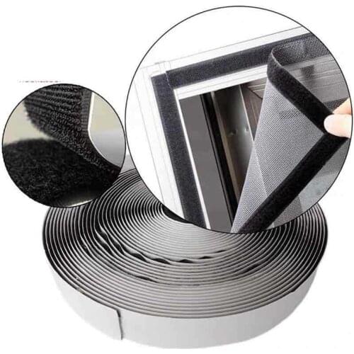 1 Roll Black Hook and Loop Self Adhesive Fastener Strong Tape Hook and Loop Strip Tape DIY Adhesive Fastener Tape 2cm*1m