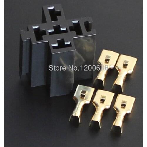 10Sets relay Holder Base connector Automotive relay socket connector with 6.3MM copper terminals