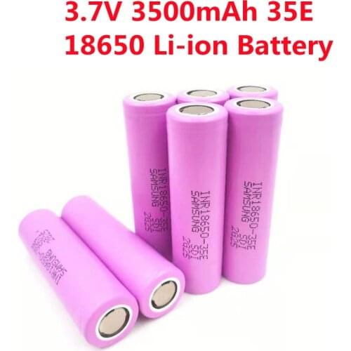 10PCS 18650 Original For Samsung 18650 3500mAh 13A Discharge INR18650 35E 18650 Battery Li-ion 3.7v Rechargable Battery
