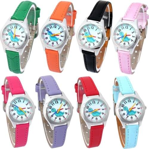10pcs Mixed Bulk Cute Girl Boy Watch Kids Watches Dinosaur Leather Quartz Student Kids Animal Cartoon Children Wristwatch U79