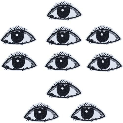 10pcs black eyes embroidered patches for clothing iron on patches for clothes badges clothes iron-on patches for jeans