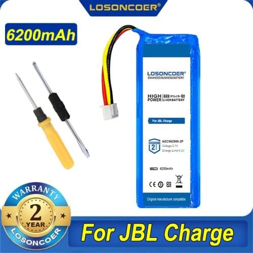 100% Original LOSONCOER AEC982999-2P 6200mAh Battery For JBL Charge Bluetooth Speaker