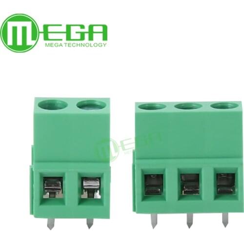 100PCS KF128-2P 2PIN KF128-3P 3Pin 5.0mm Green Straight Pin PCB Screw Terminal Block Connector