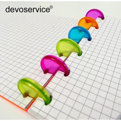 30Pcs/Lot Colorful Plastic Binding Ring Disc 20mm Loose Ring Circa Roll Mushroom Hole Inner Books Office Accessories Supplies