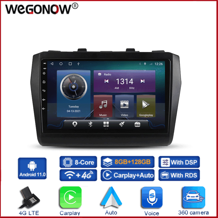 360 Panoramic Camera Carplay 6GB+128GB Android 10.0 Car DVD Player GPS WIFI Bluetooth RDS Radio For Suzuki Swift 2017 2018 2019