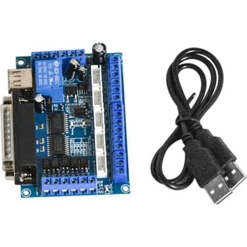 1pcs 5 Axis CNC Breakout Board Interface With USB Cable For Stepper Motor Driver MACH3 CNC Board Parallel Port Control