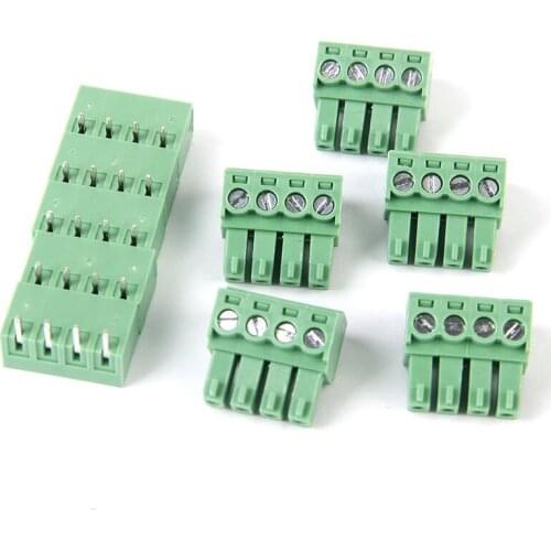 5 pieces 4-pin connector with screw terminals PCB mounting DT