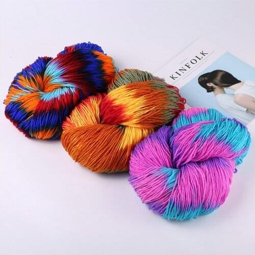 50g 110M Fancy Segment Dyed Crochet Yarn 4 Strand Knitting Thread Medium Thick Acrylic Yarn Cardigan Scarf Sweater Supplies
