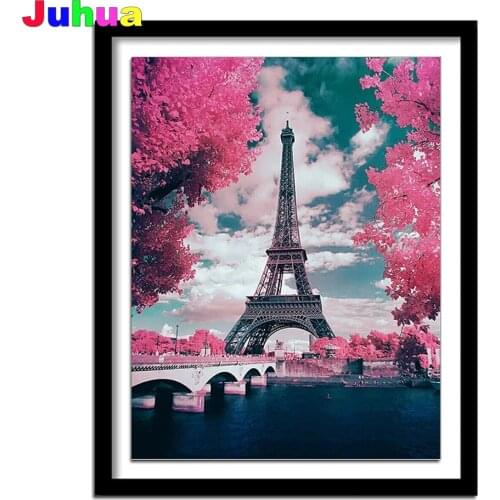 Landscape Paris Tower 5d diy diamond painting mosaic stitch full drill autumn diamond embroidery gift home decor drop shipping